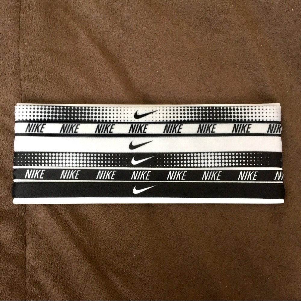 Nike Black & White Headbands 6 pack